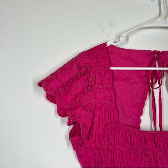 Jason Wu Pink Smocked Maxi Dress Size Large - Picture 5 of 10